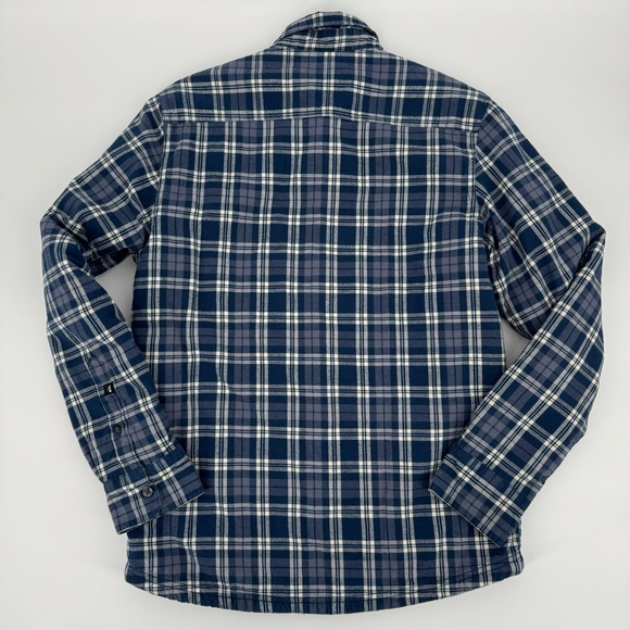 Quicksilver blue plaid button up jacket with sherpa liner - Picture 2 of 7